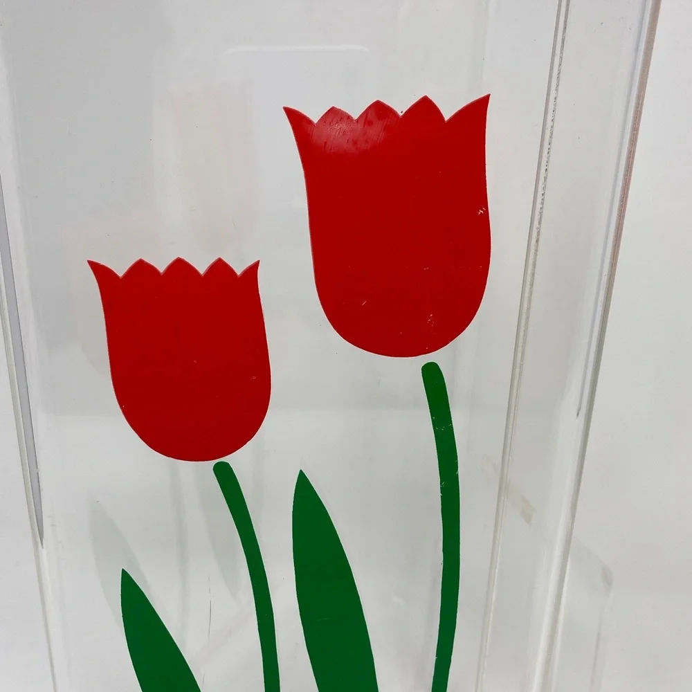 Vintage Tulips pitcher lucite 80’s cottagecore
